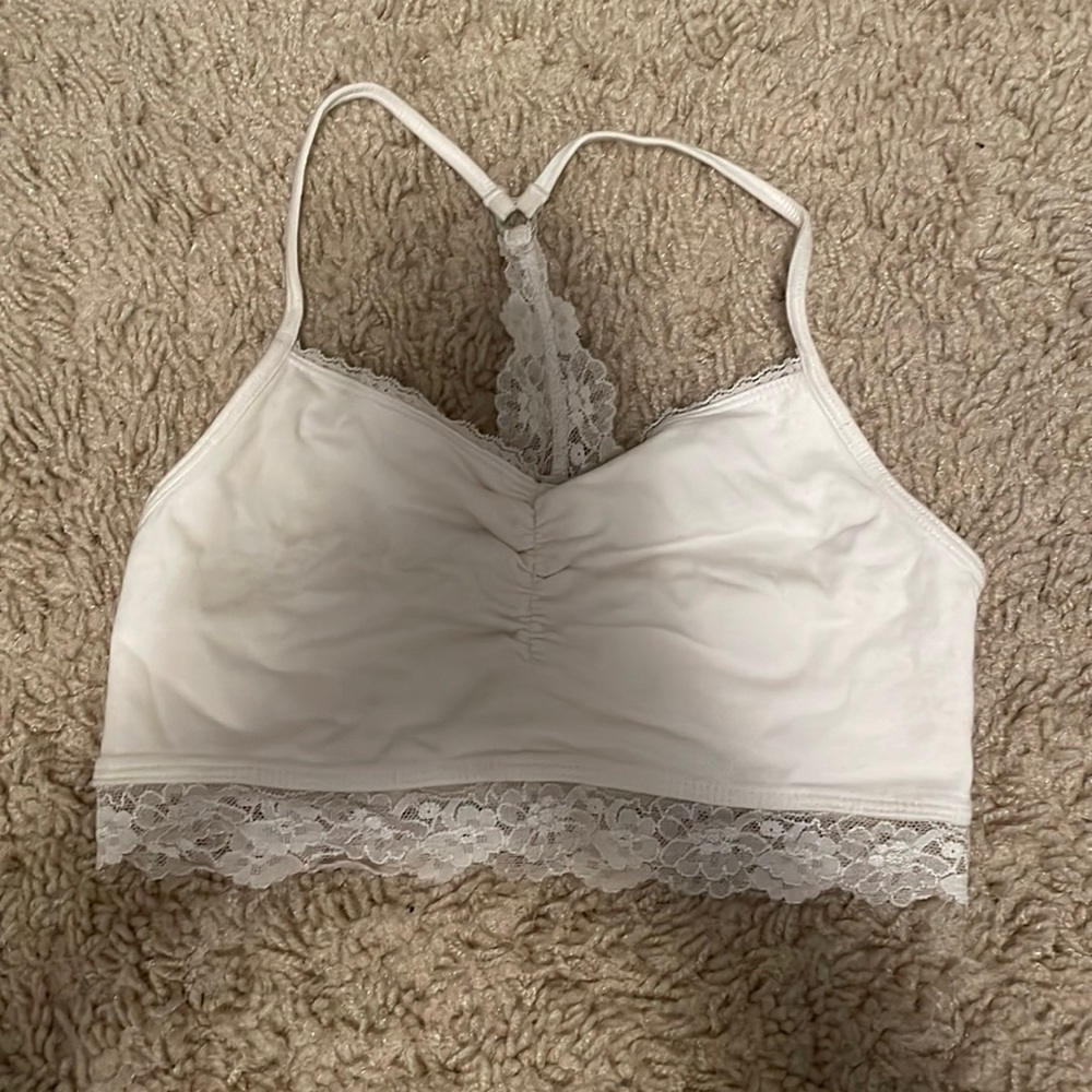 white abercrombie kids bralette